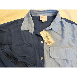 Women's‎ Honey & Sparkle Blue /Light Blue Color block  Top Size Medium